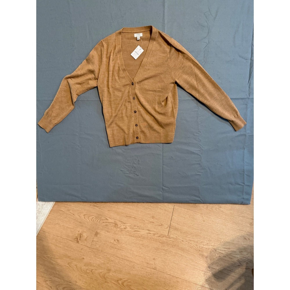 J.Crew Merino Blend V-Neck Cardigan Camel Brown CN043 Womens Medium NWT
